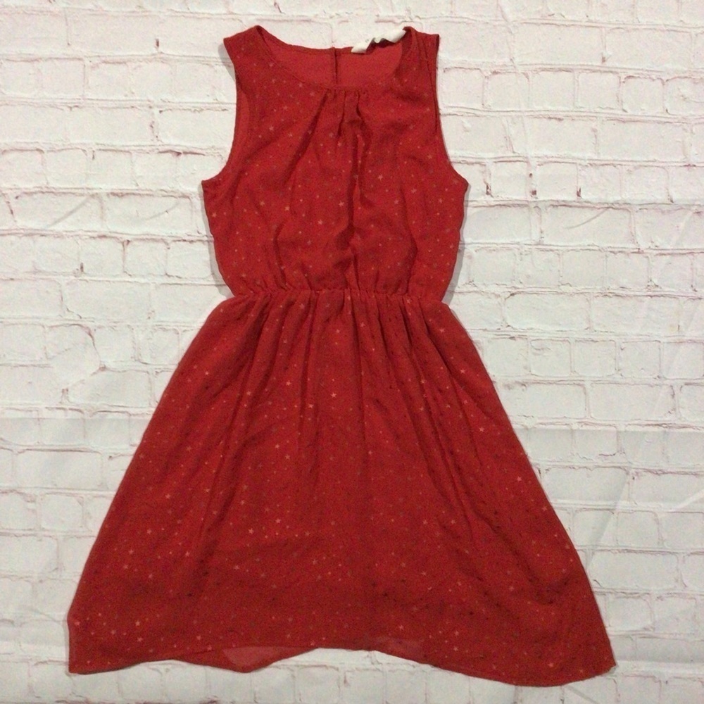 H&M Girl’s Red with Gold Stars Sleeveless Formal Dress - Size 10-11Y